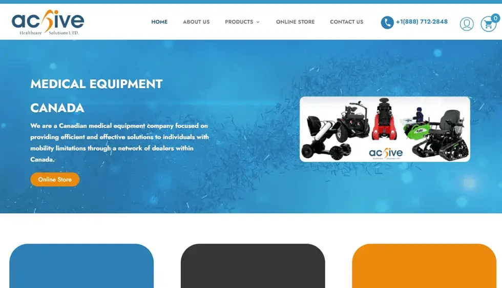 Active Health Solutions website portfolio screenshot