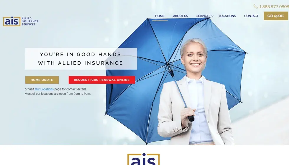 AISINS website portfolio screenshot