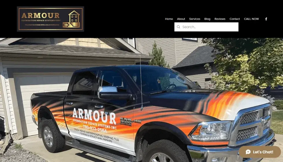 Armour Foundation Repair website portfolio screenshot