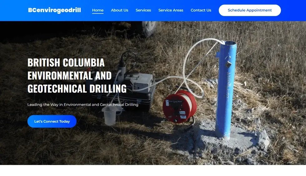 BC Envirogeodrill website portfolio screenshot