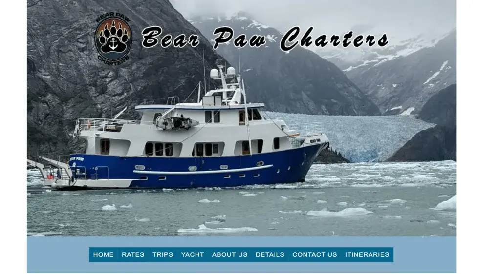 Bearpaw Charters website portfolio screenshot