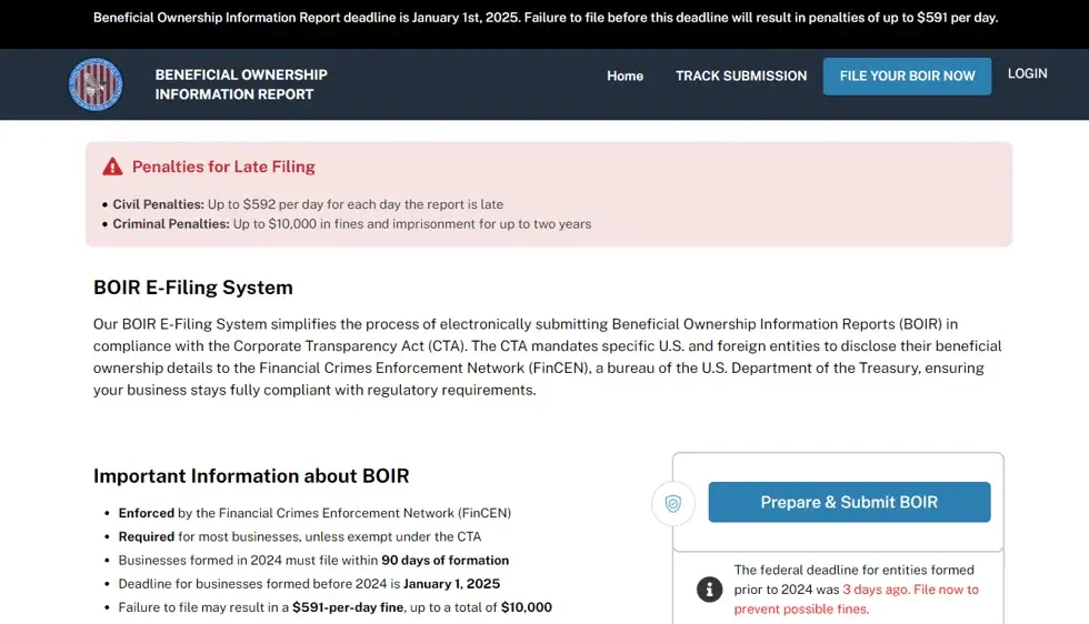 BOIR website portfolio screenshot