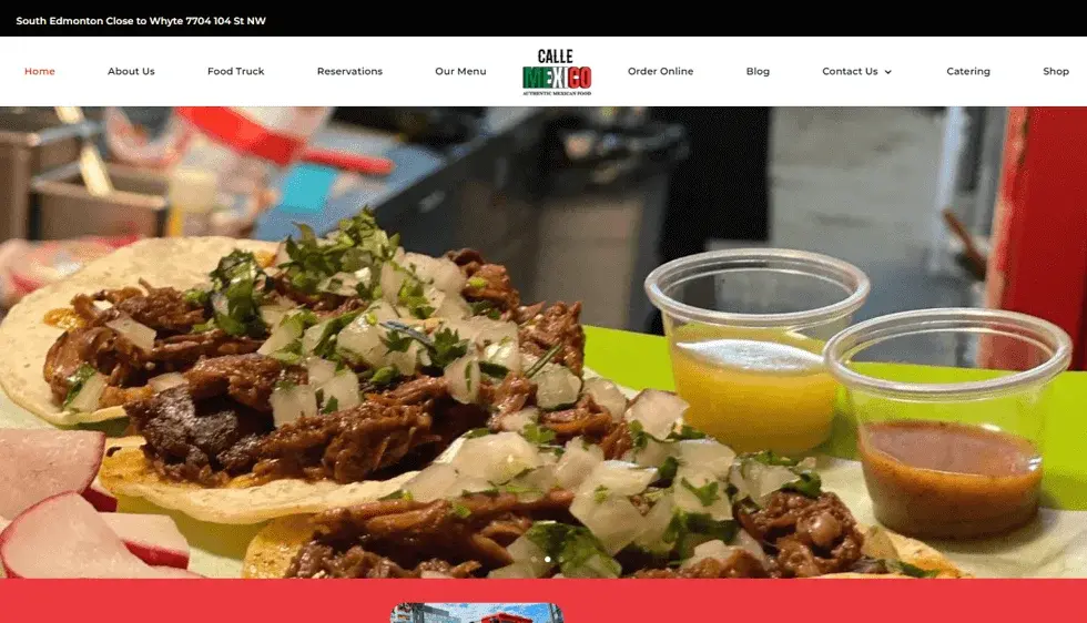 Calle Mexico website portfolio screenshot