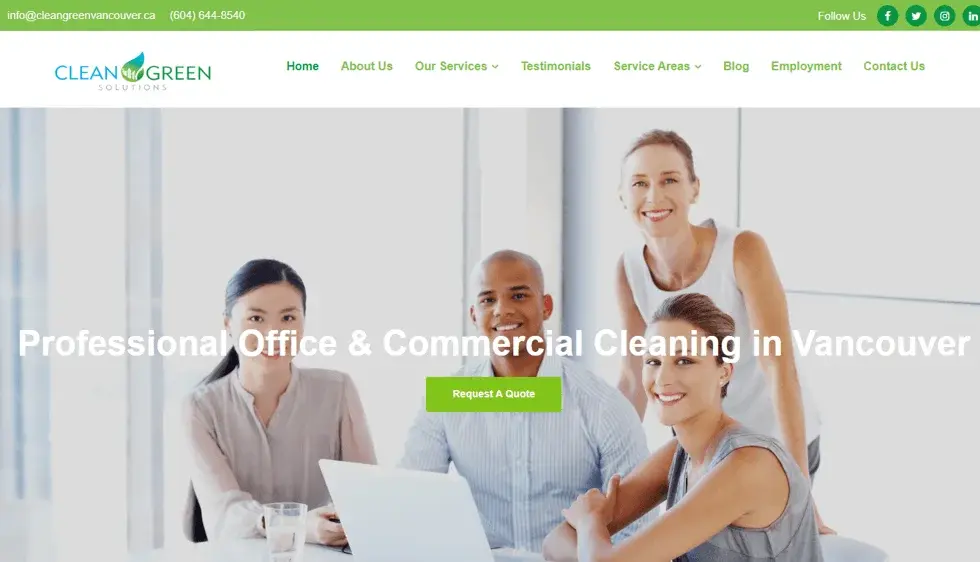 Clean Green Vancouver website portfolio screenshot