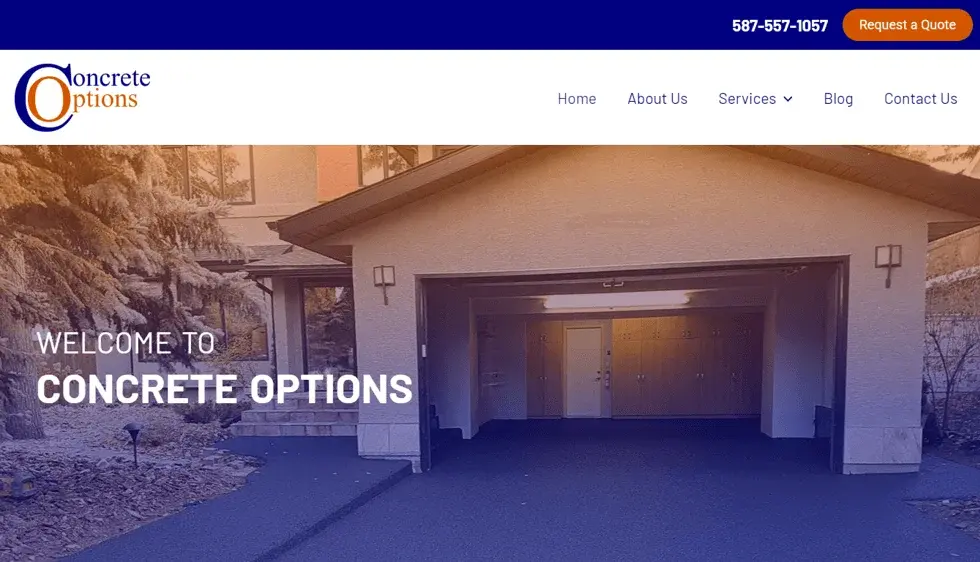 Concrete Options website portfolio screenshot