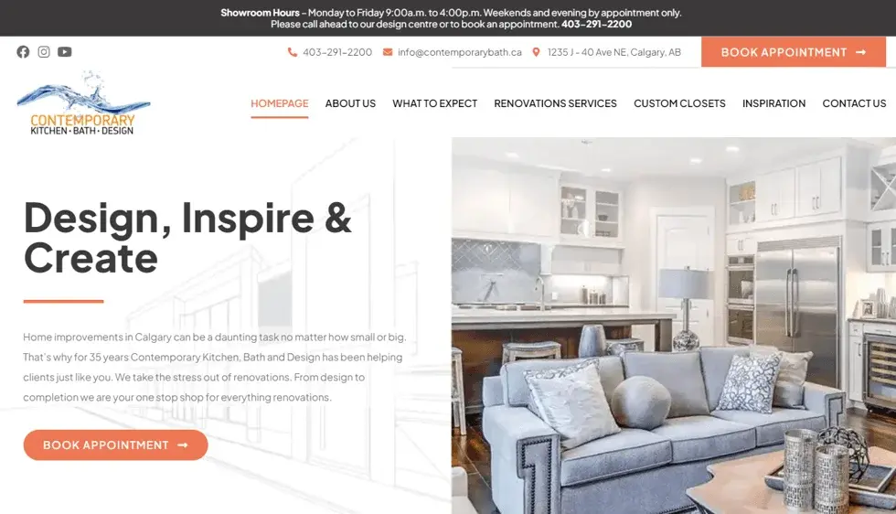 Contemporary Bath website portfolio screenshot