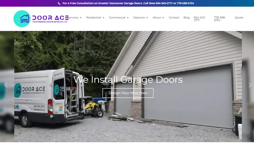 Door Ace website portfolio screenshot