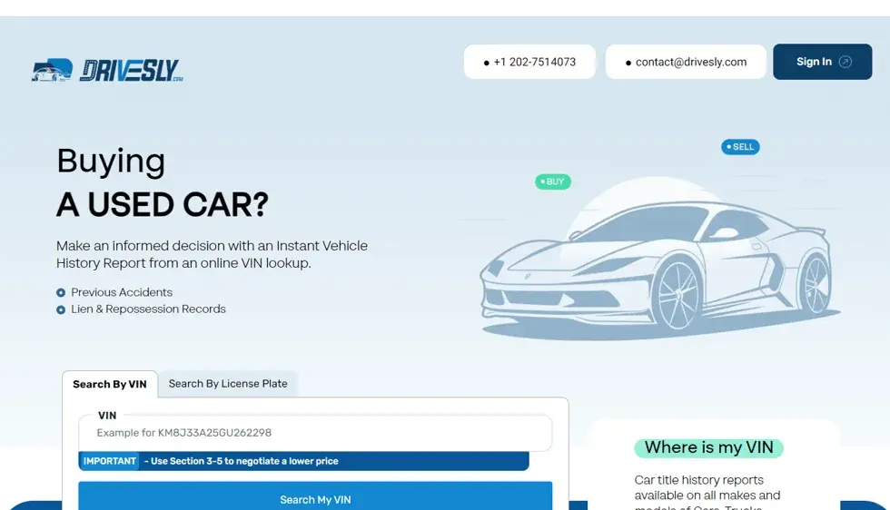 Drivesly website portfolio screenshot