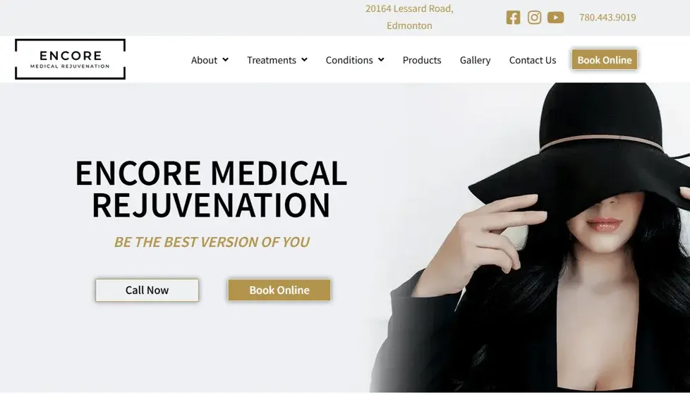 Encore Medical Rejuvenation website portfolio screenshot