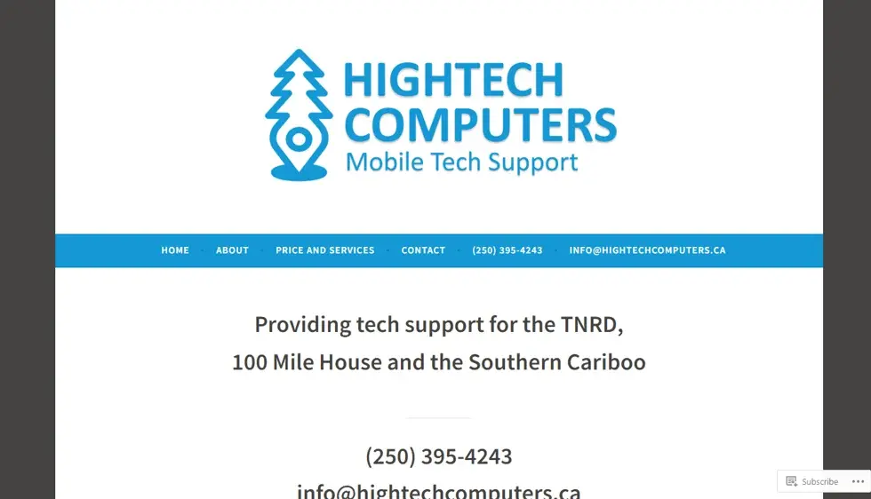 High Tech Computers website portfolio screenshot
