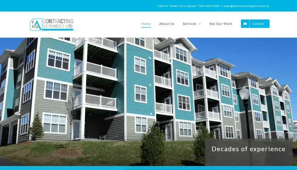 LA Contracting Services website portfolio screenshot