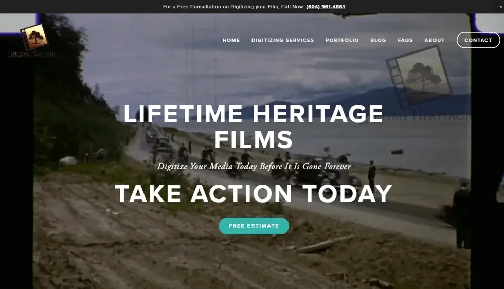 Lifetime Heritage Films website portfolio screenshot