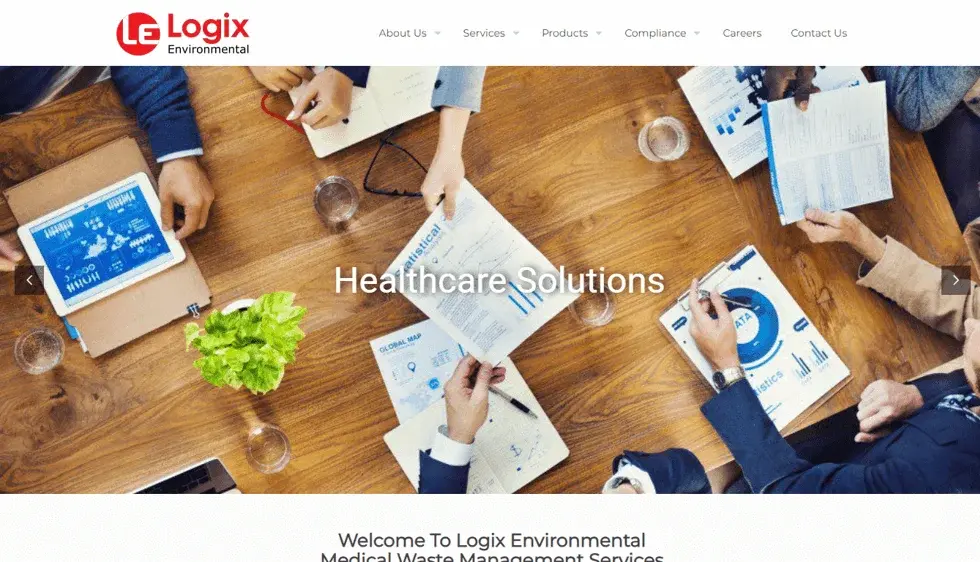 Logix Waste website portfolio screenshot