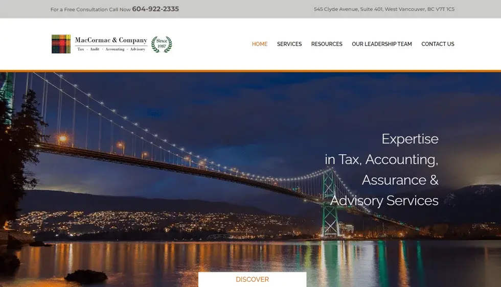 Maccormac website portfolio screenshot