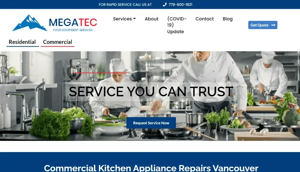 Megatec website portfolio screenshot