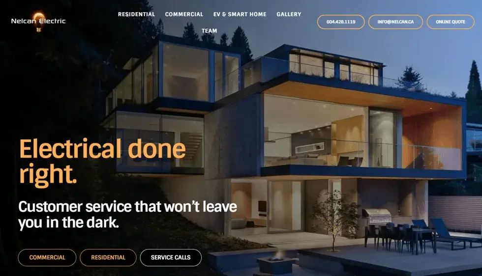 Nelcan website portfolio screenshot