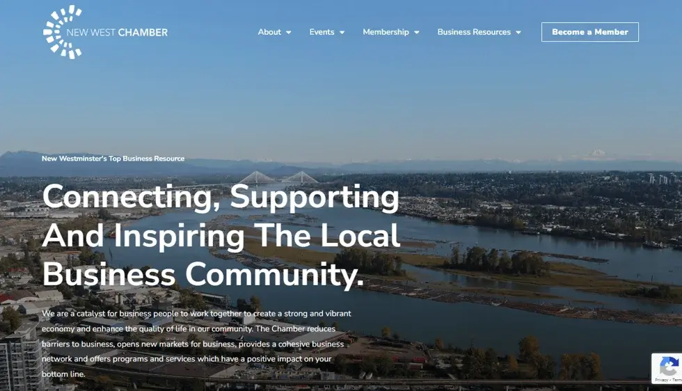 New West Chamber website portfolio screenshot