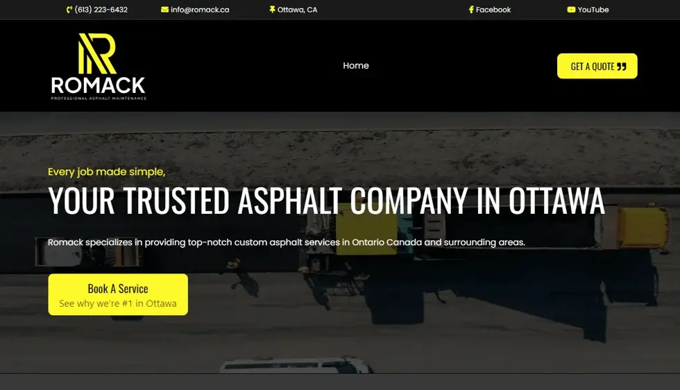 Romack website portfolio screenshot