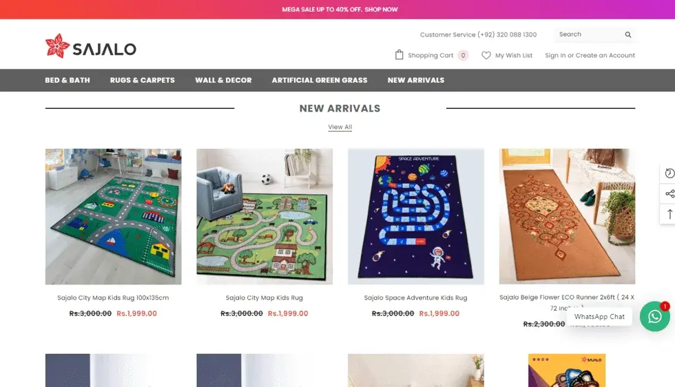 Sajalo website portfolio screenshot