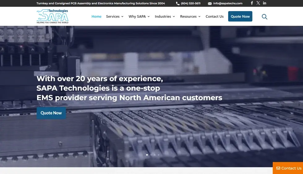 Sapatechs website portfolio screenshot