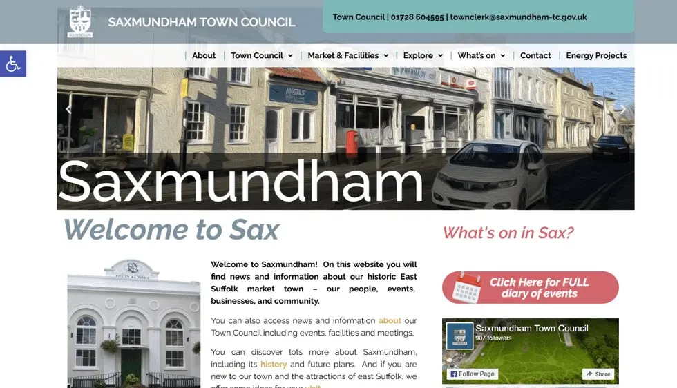 Saxmundham website portfolio screenshot
