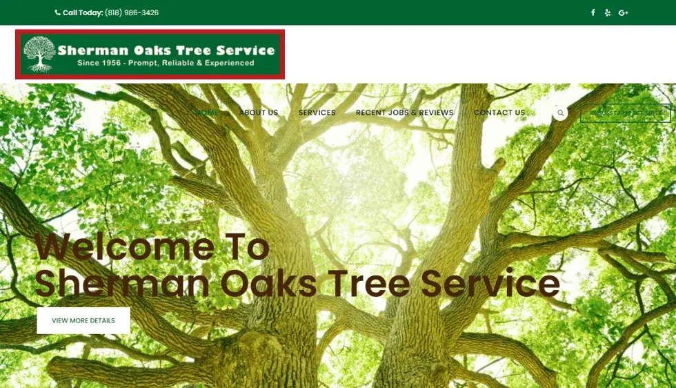 Sherman Oaks Tree Service website portfolio screenshot