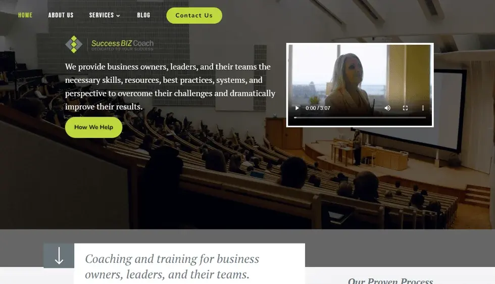 Success Biz Coach website portfolio screenshot