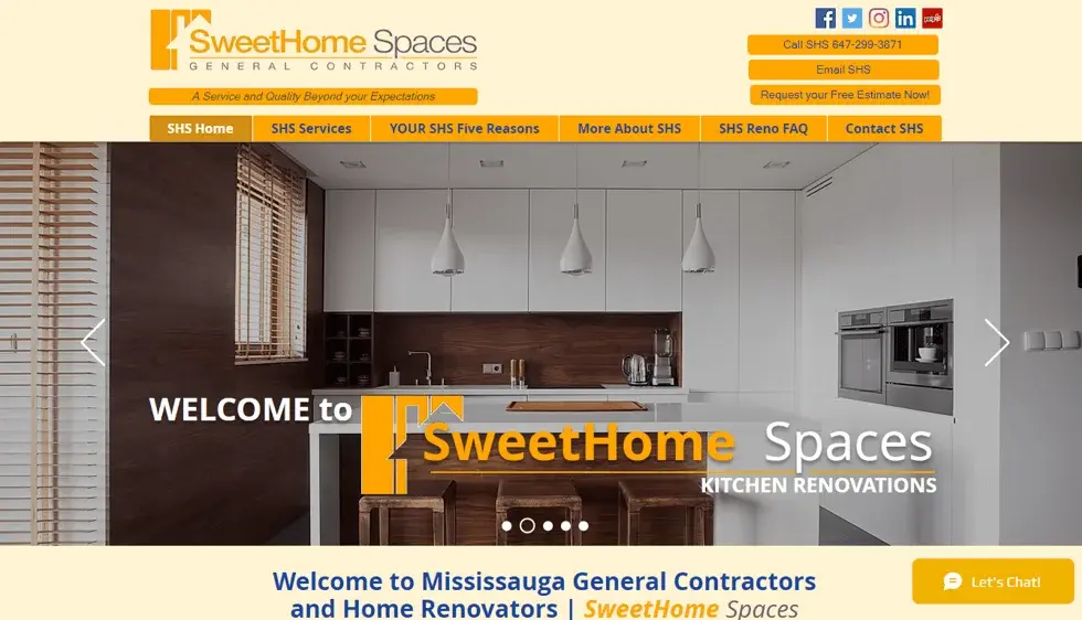 Sweet Home Spaces website portfolio screenshot