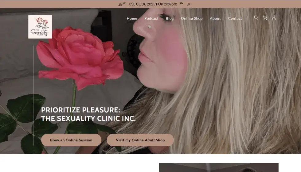 The Sexuality Clinic website portfolio screenshot