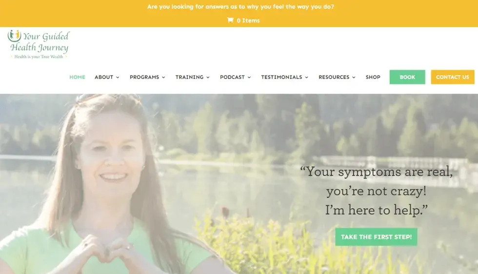Your Guided Health Journey website portfolio screenshot